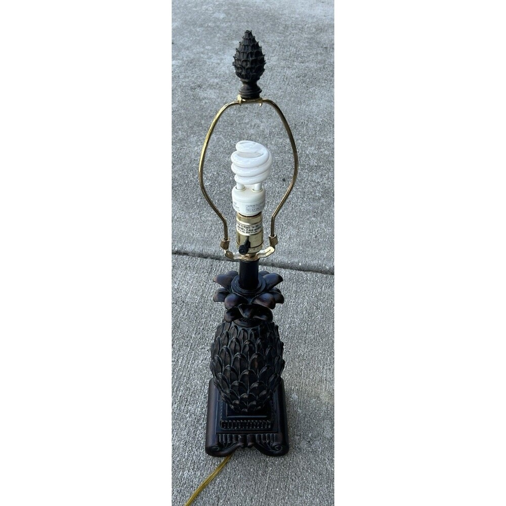 Pineapple Table Lamp Tropical Coastal Decor Dark Bronze 28” Tested Working